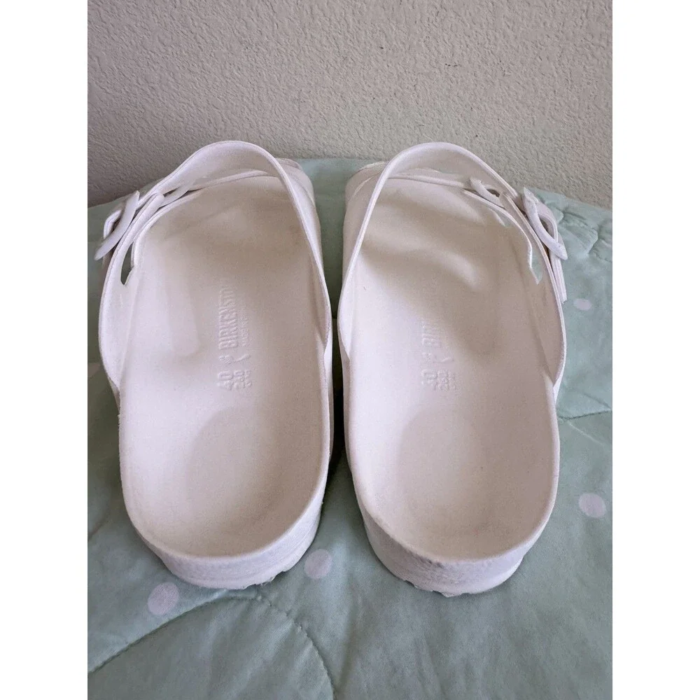Birkenstock Arizona White EVA Slide Sandals Women's US 9 Standard Buckle Straps